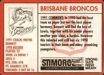 1991 Stimorol NRL #12 Crest - Broncos Back